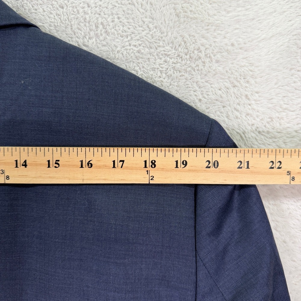 Awearness Kenneth Cole Mens 46L 3-Piece Suit Vest Blue Slim Fit Wool Blend 36x31 - Picture 11 of 16